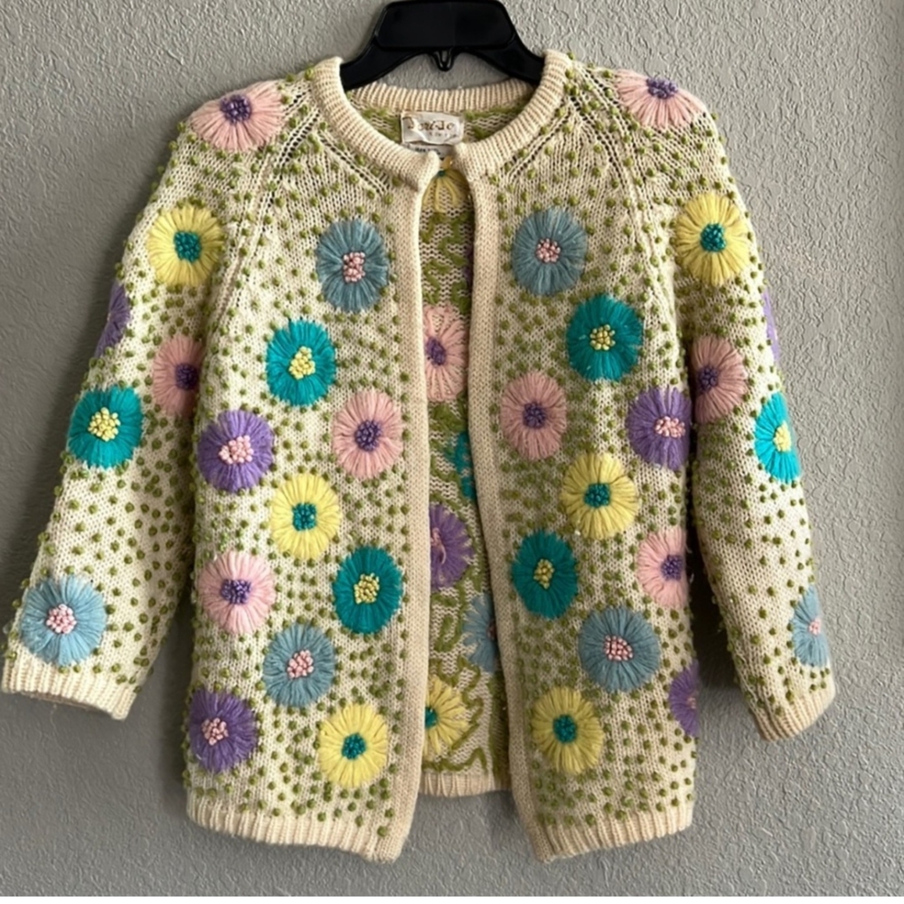 Jeri Jo Blue and Purple Cardigan Sweater